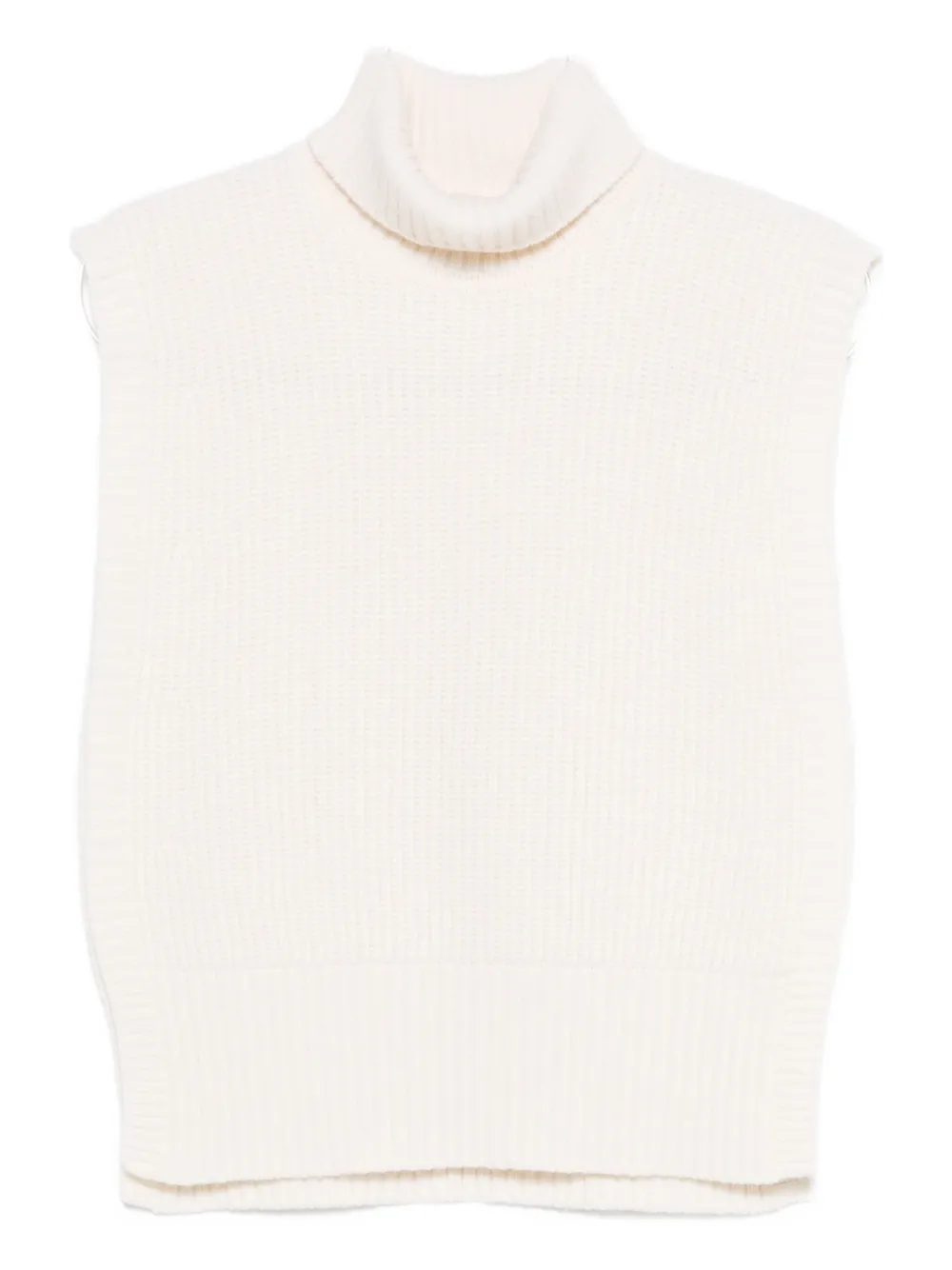 DAVANTINO turtleneck sleeveless wool sweater | Neutrals | Image 1