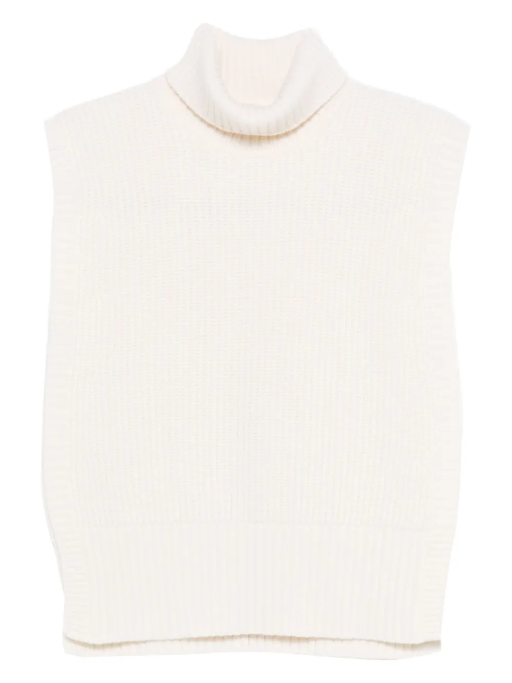 DAVANTINO turtleneck sleeveless wool sweater | Neutrals | Image 1