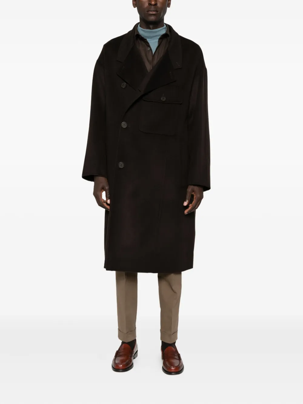 Emporio Armani patch-pocket button coat | Single Breasted Coats | Image 2