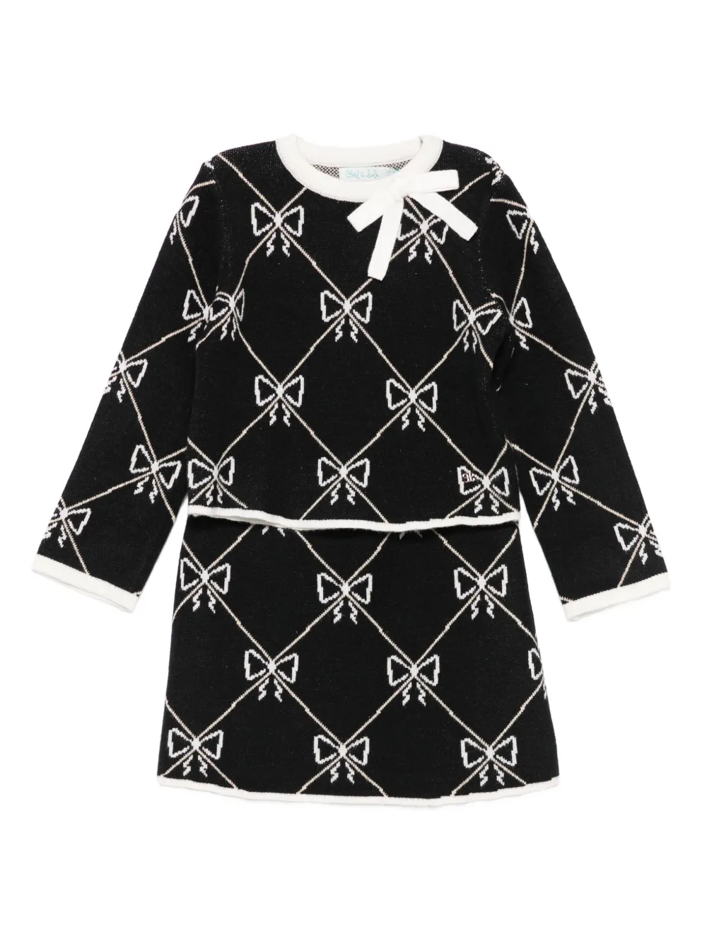 Abel & Lula bow-pattern tracksuit (set of two) | Black | Image 1