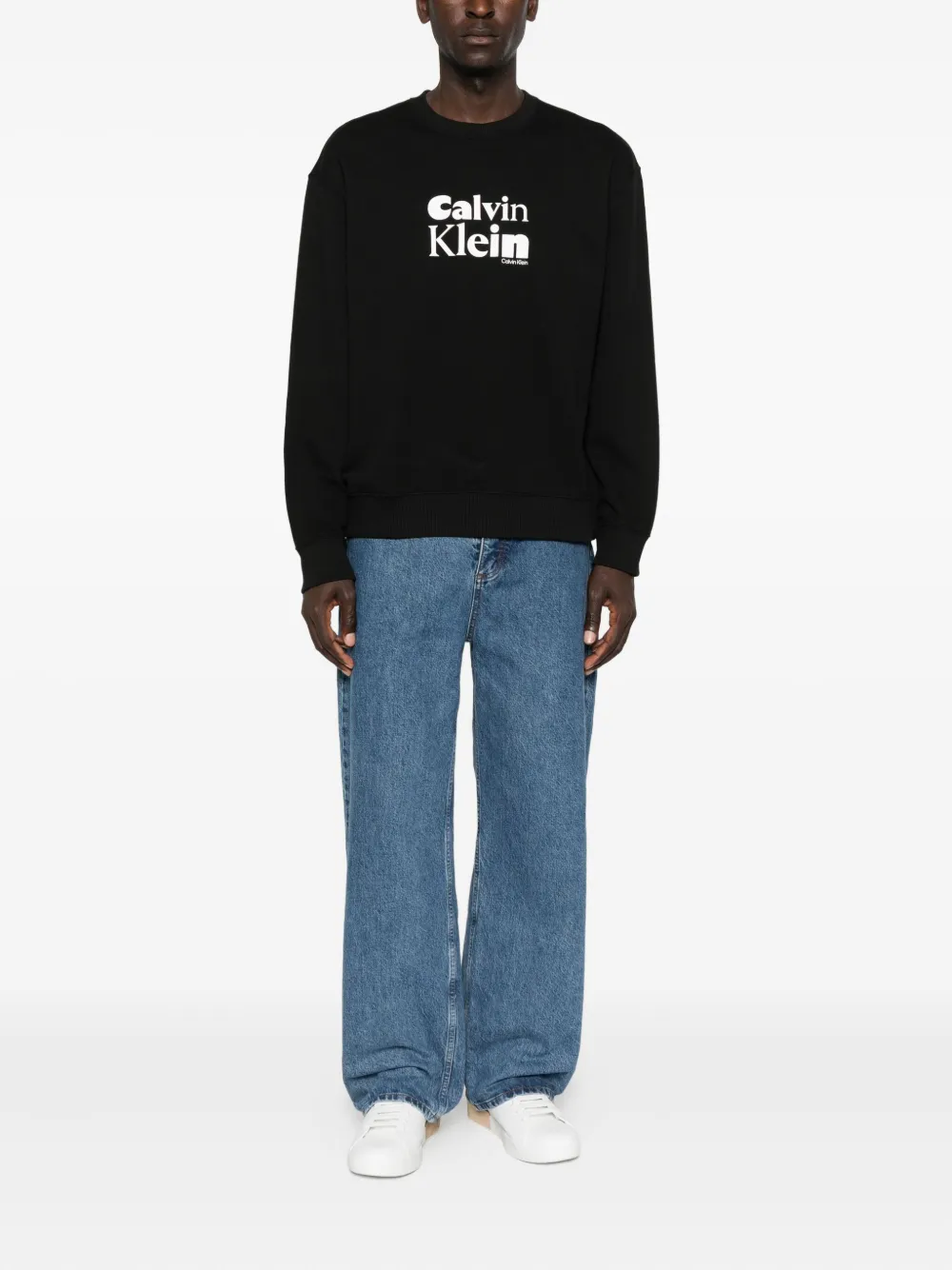 Calvin Klein Sweater met logoprint - Zwart