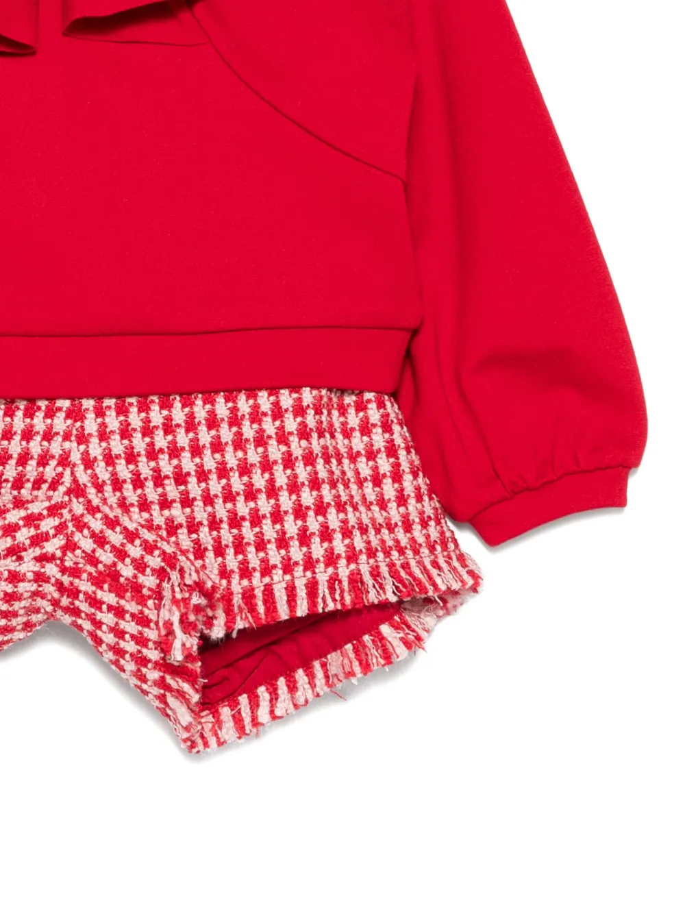 Abel & Lula Tweed shorts set met strikdetail Rood