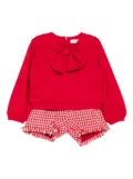 Abel & Lula bow-detailed tweed shorts set - Red