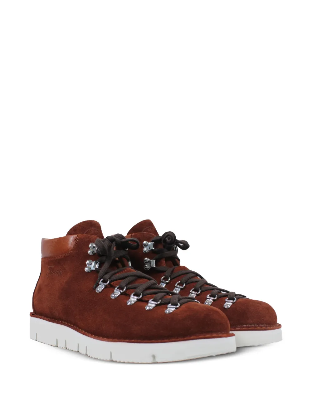 Fracap suede lace-up hiking boots Brown