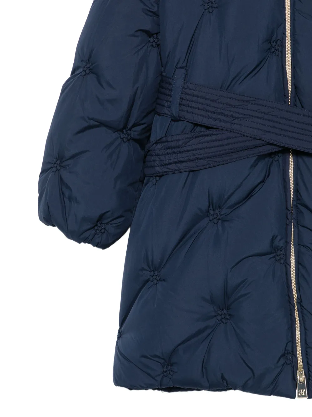 Abel & Lula Gewatteerde jas met capuchon en afwerking van imitatiebont Blauw