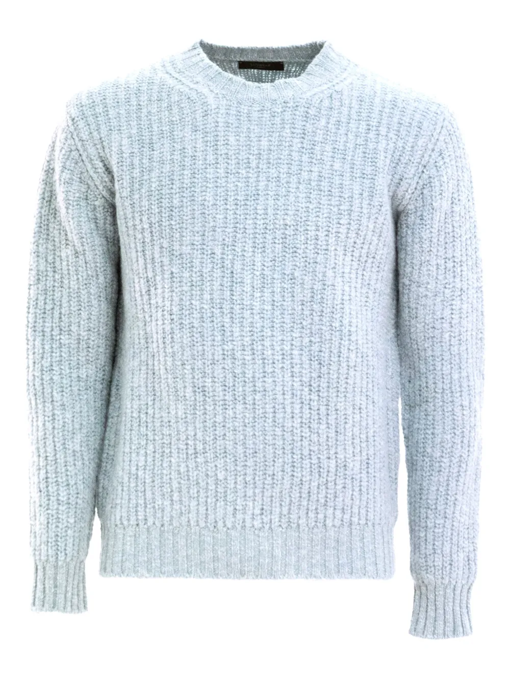 Zanone suéter tejido de canalé con cuello redondo | azul | Image 1