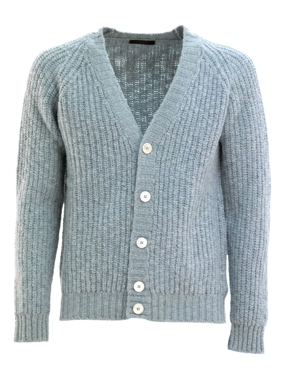Zanone ribbed v-neck cardigan | Blue | Image 1