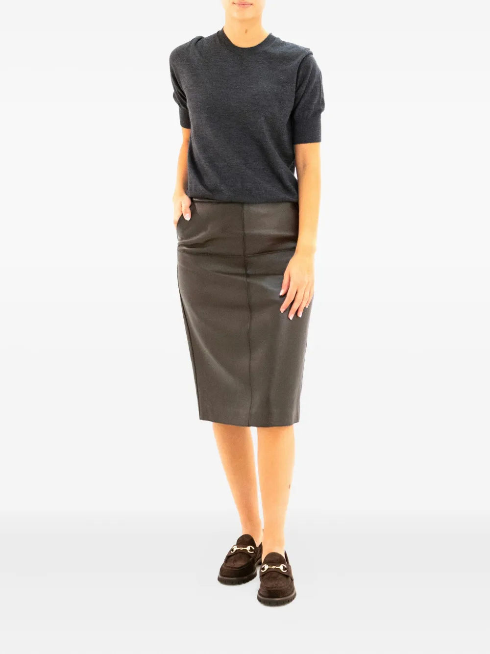 P.a.r.o.s.h Short-sleeve Wool Sweater In Gray