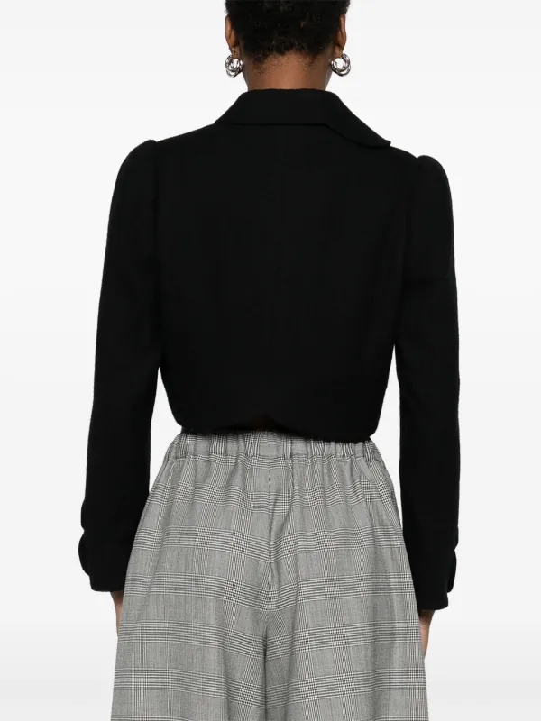 Noir Kei Ninomiya Wool Cropped Jacket | Black | FARFETCH