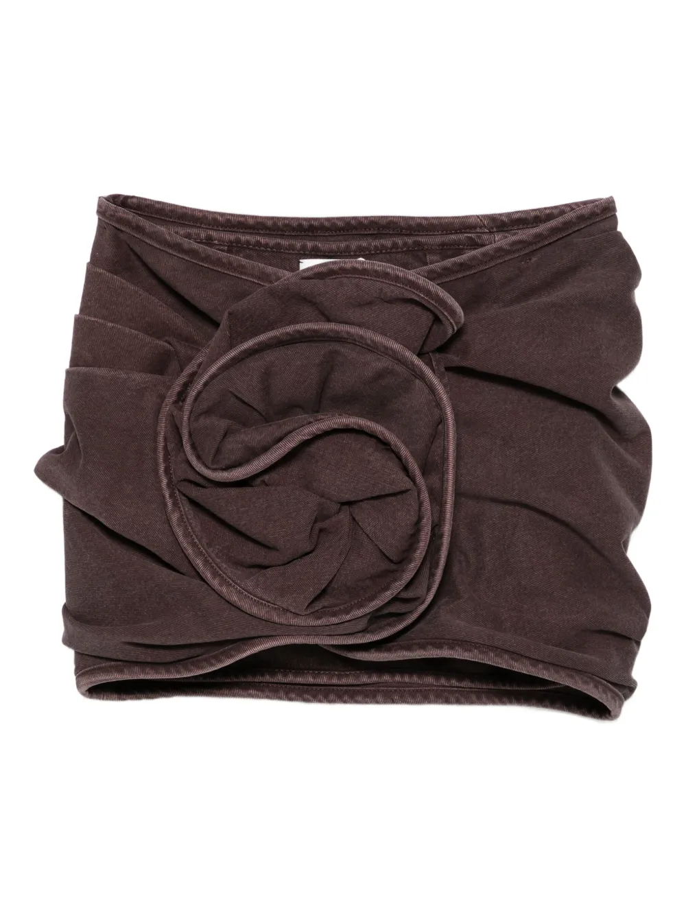 Magda Butrym rose-shaped ruffled mini fitted skirt | Brown | Image 1