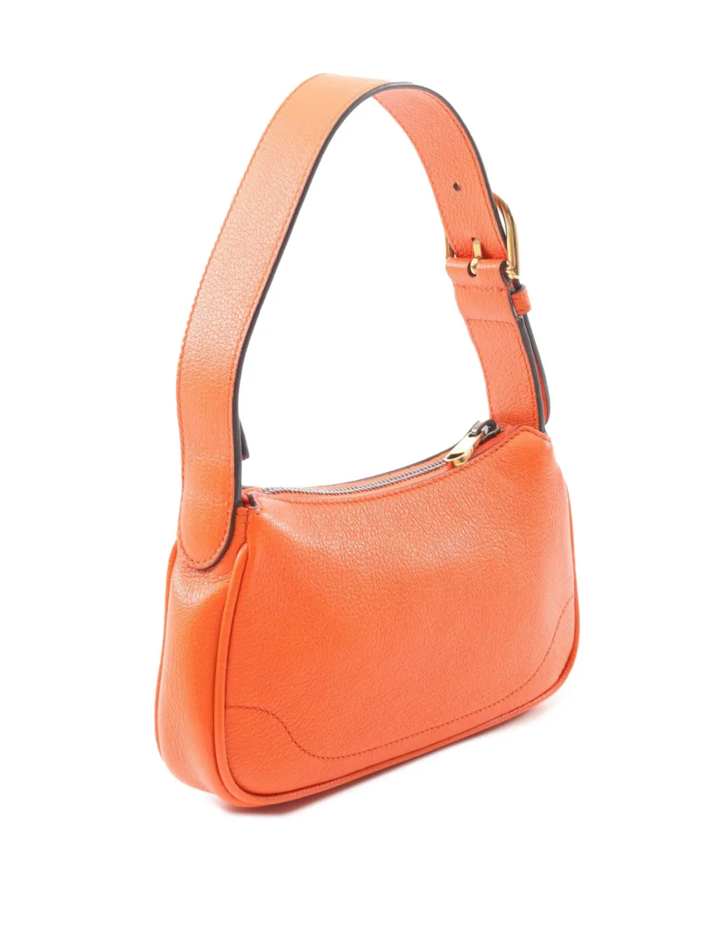 Pre-owned Gucci 2016-2025 Mini Leather Aphrodite Shoulder Bag In Orange