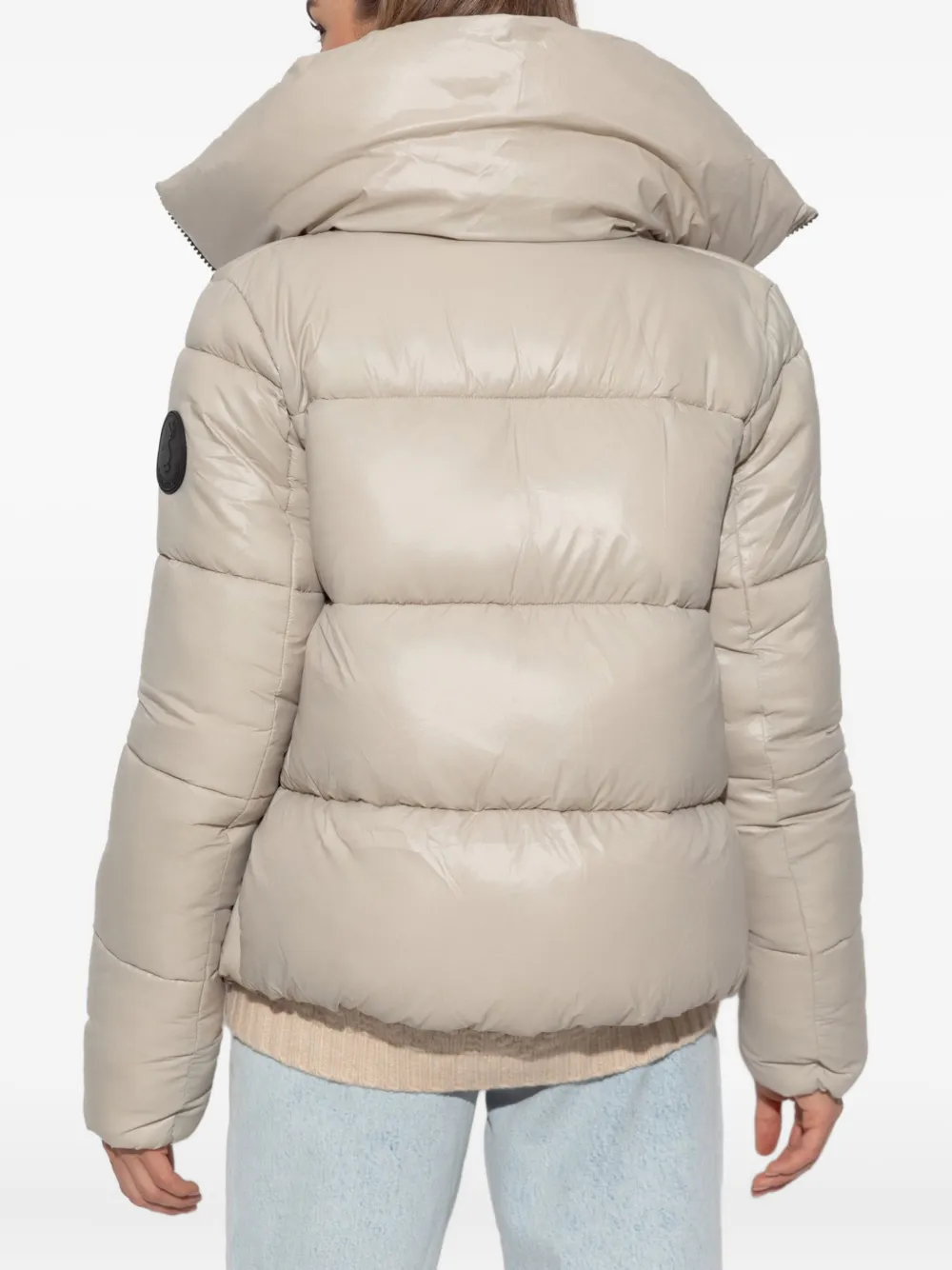 Save The Duck Isla High-neck Quilted Jacket In Neutral