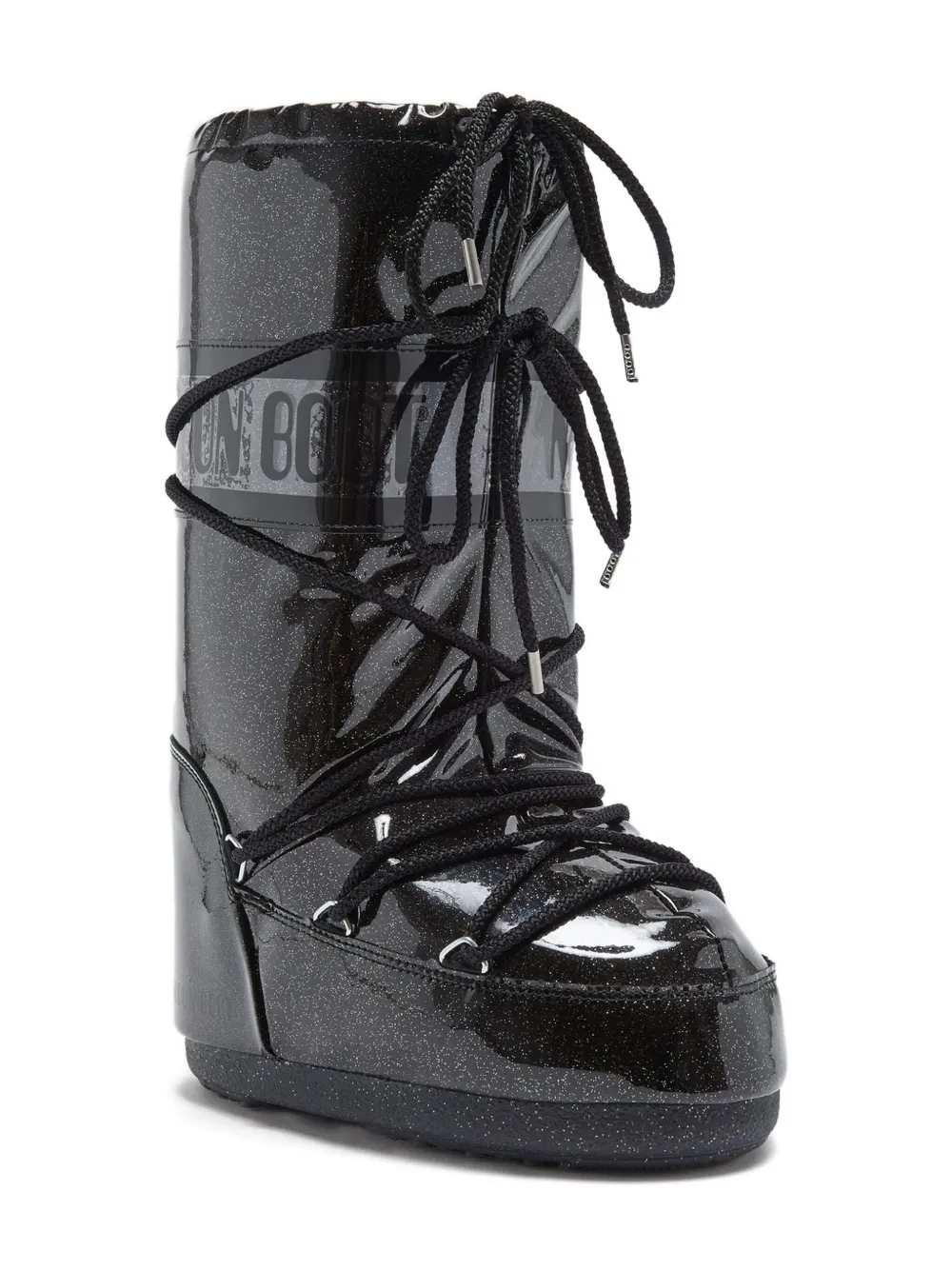 Moon Boot Kids Icon Glitter lace-up boots Black