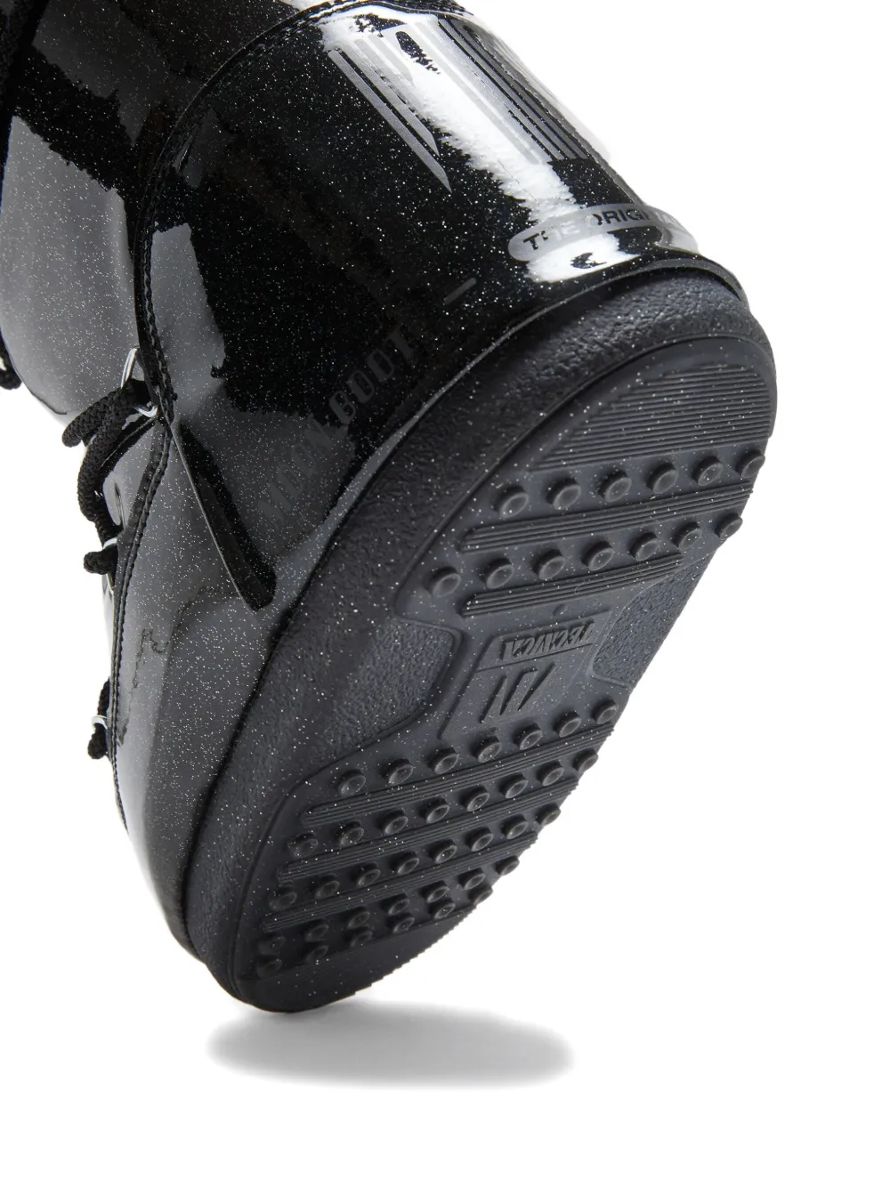 Moon Boot Icon Glitter Lace-up Boots In Black