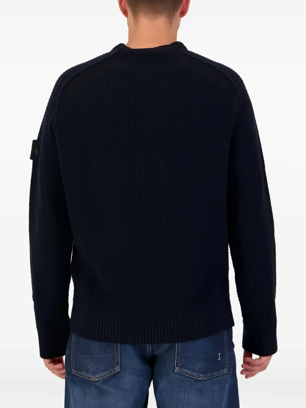 Stone Island Trui met Compass-logopatch en ronde hals Blauw