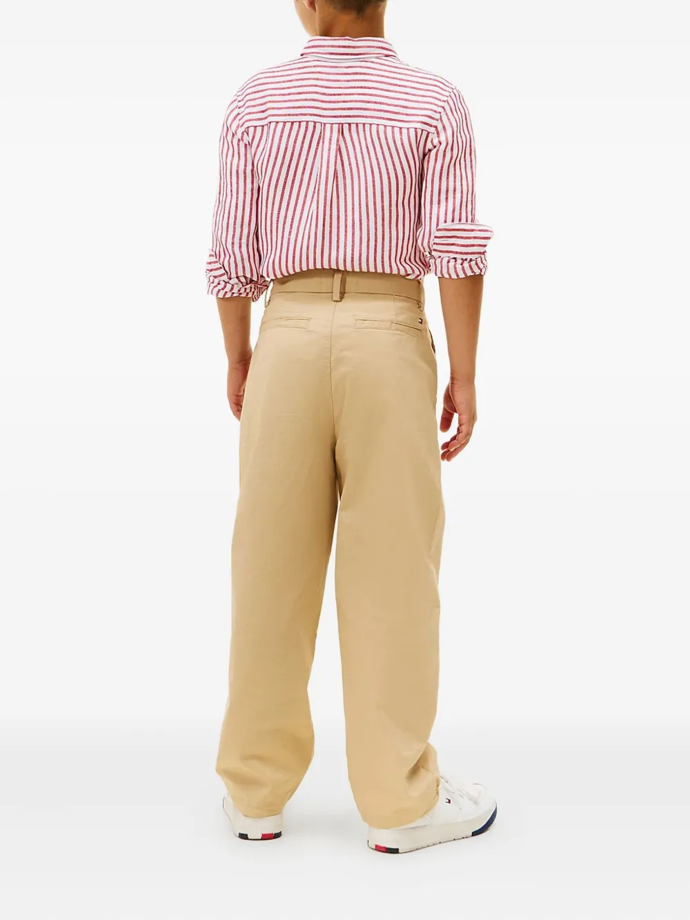 Tommy Hilfiger Junior Pleated-front Trousers In Burgundy