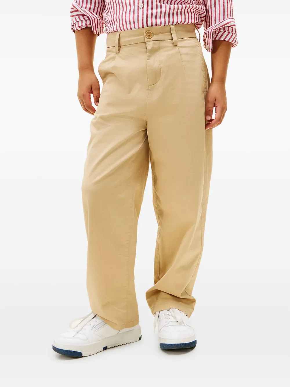Tommy Hilfiger Junior Pleated-front Trousers In Burgundy