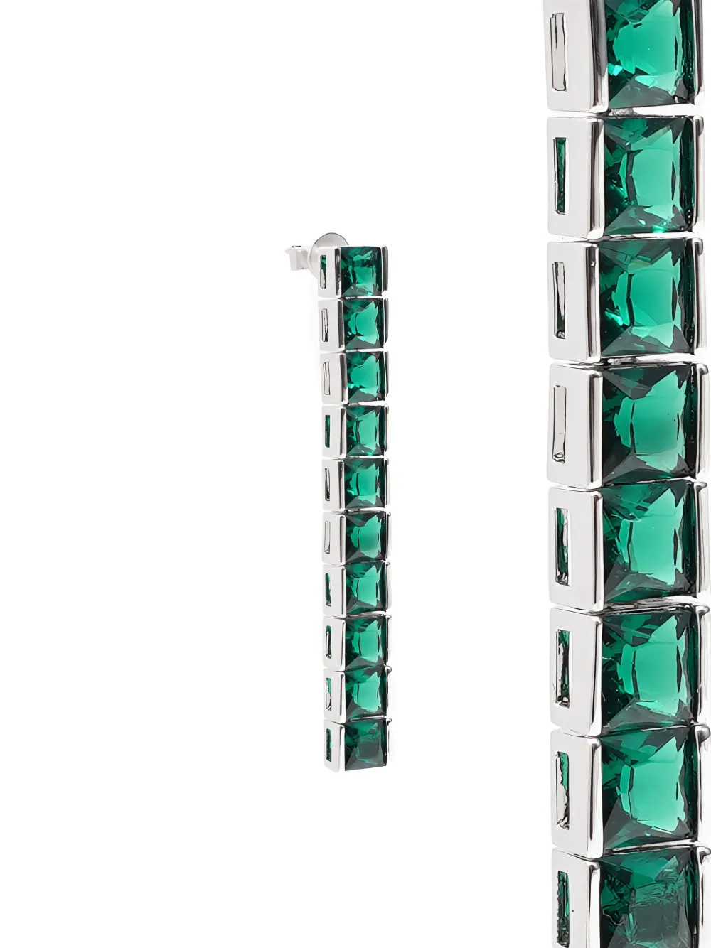 Izabel Display Square Tennis earrings - Zilver