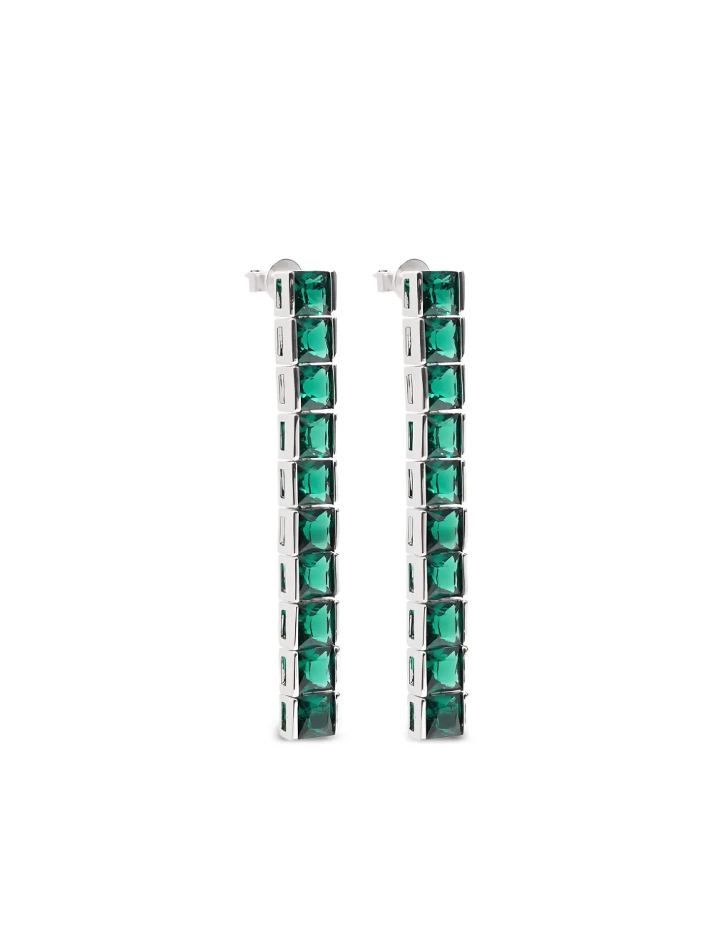 Izabel Display Square Tennis earrings | Silver | Image 1