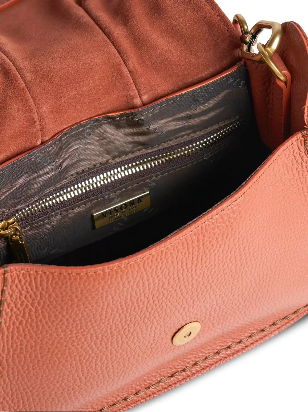  Visona` Leather Shoulder Bag - Orange 