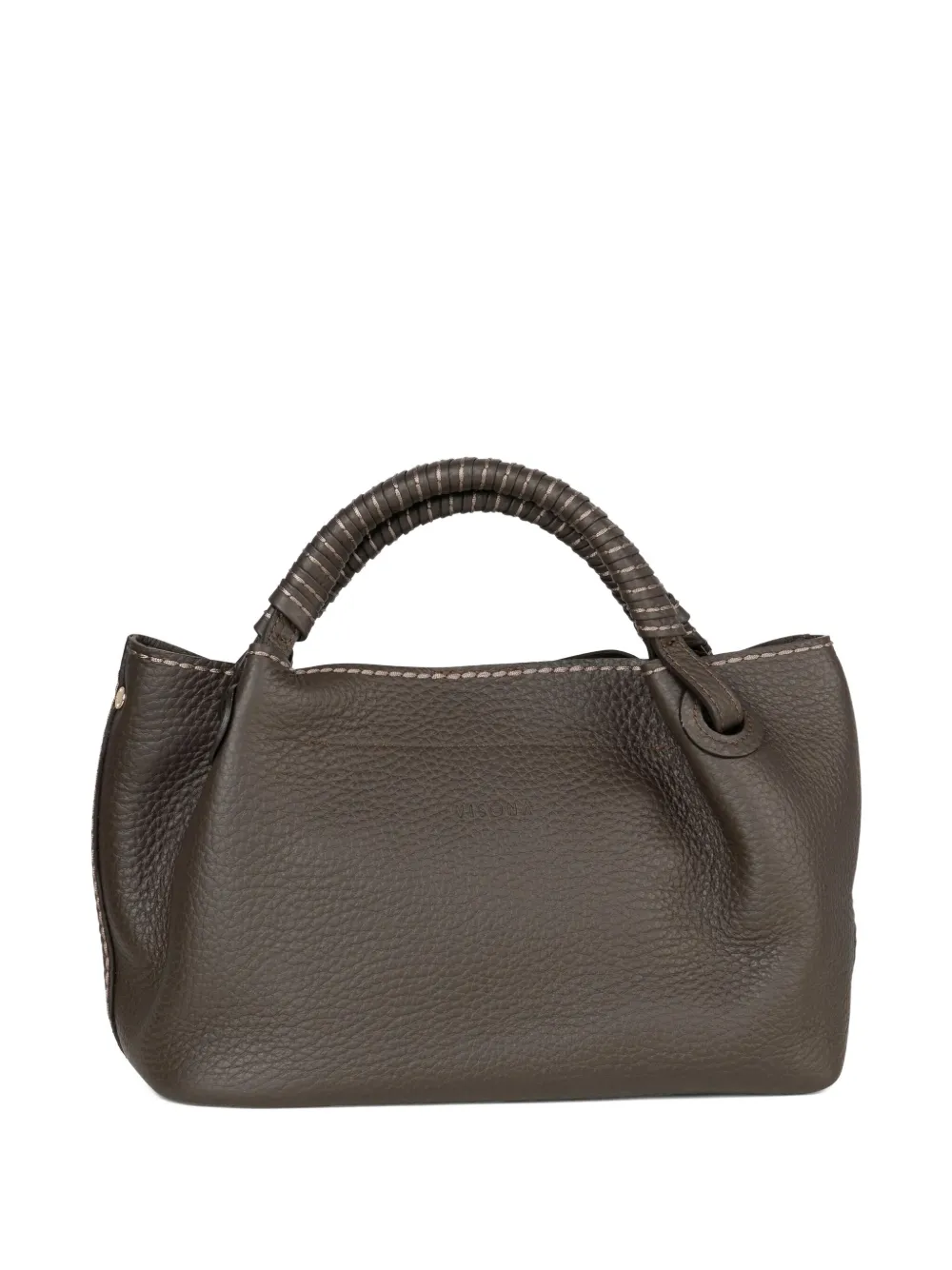 VISONA` Mia pebble-leather tote bag - Bruin
