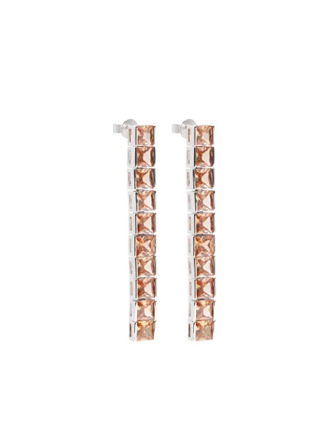 Izabel Display Tennis square-stone earrings