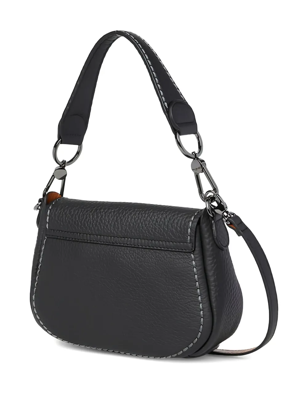 Visonà Leather Shoulder Bag In Black
