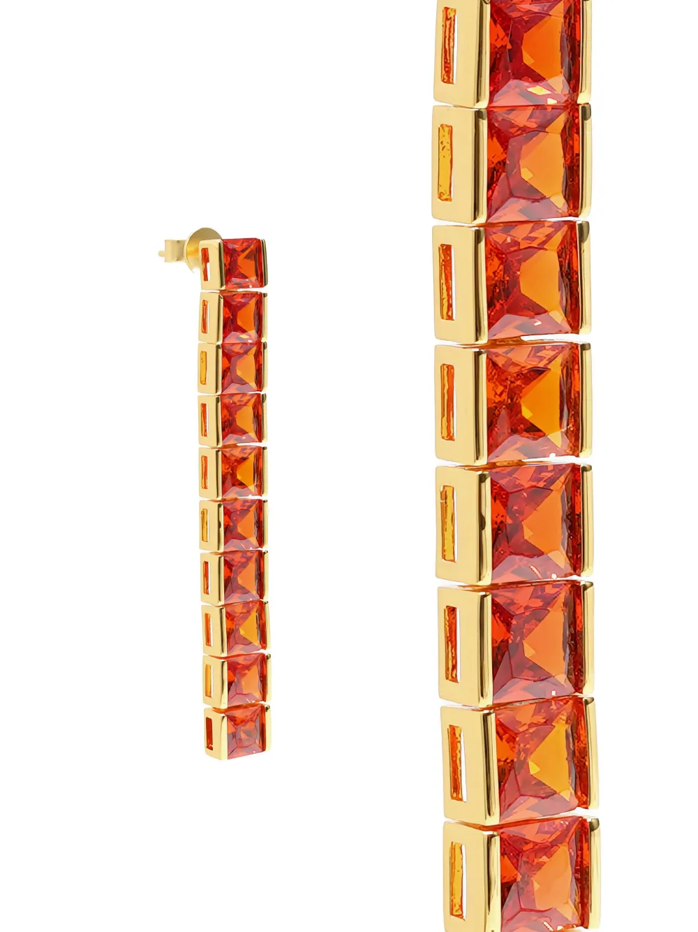 Izabel Display Tennis square-stone earrings - Goud