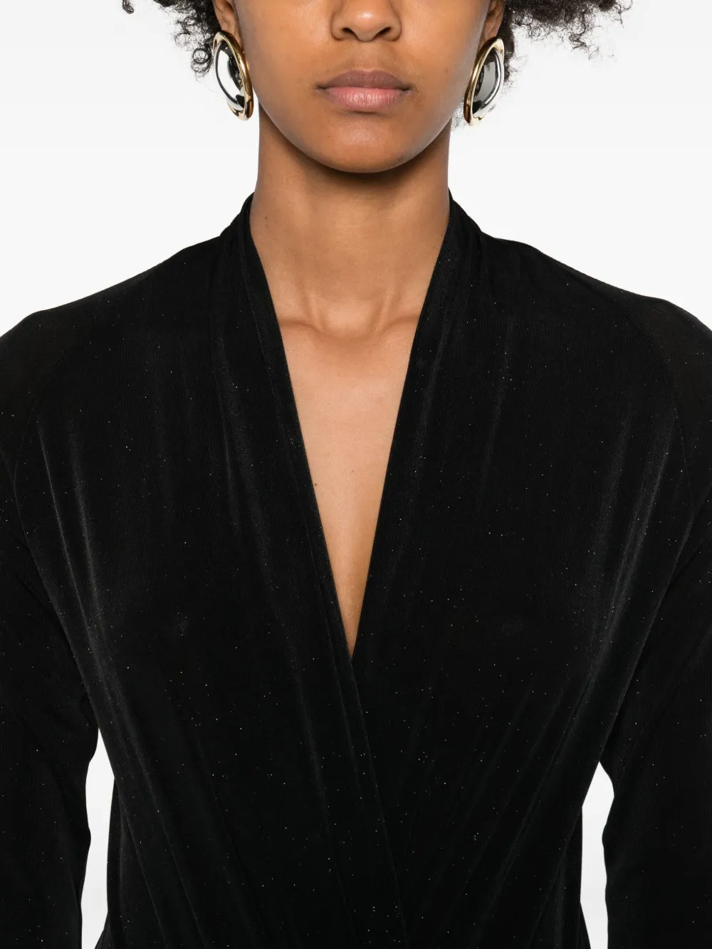 Eleh Wrap-effect Bodysuit In Black