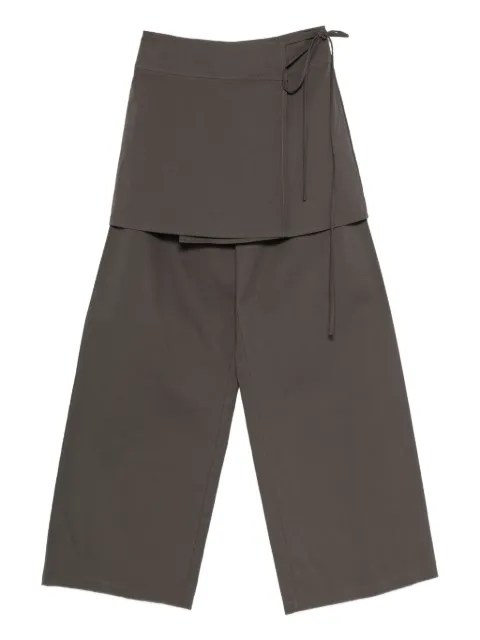 Eleh wrap-effect layered trousers