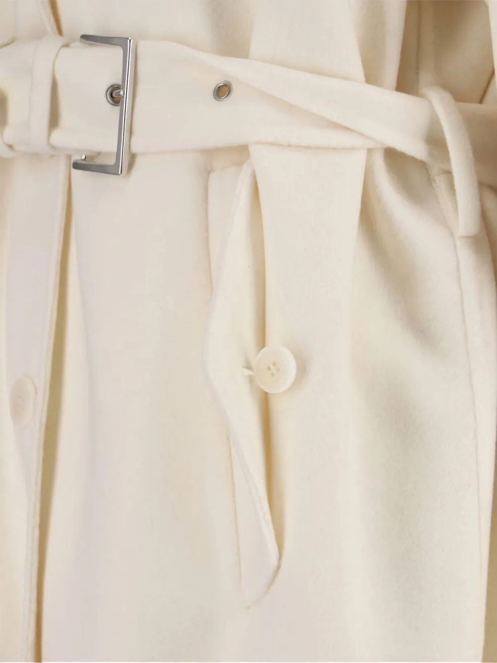 Ermanno Scervino Single-breasted Midi Tailored Coat With Belt And Collar In Real Sheepskin Fur In Gold