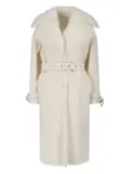 Ermanno Scervino fur-collar belted coat - White