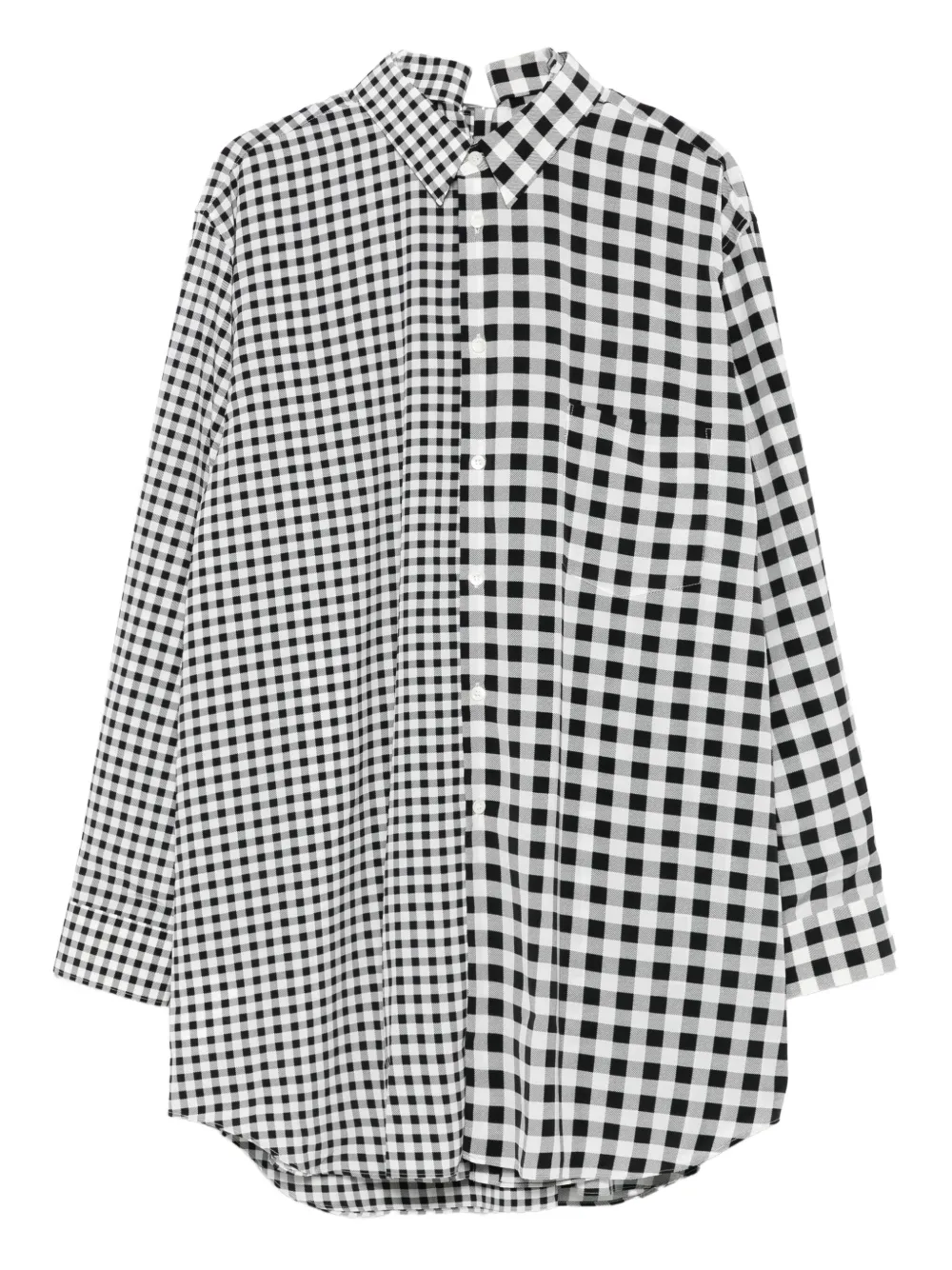 Comme Des Garçons Gingham-pattern Shirt In Black