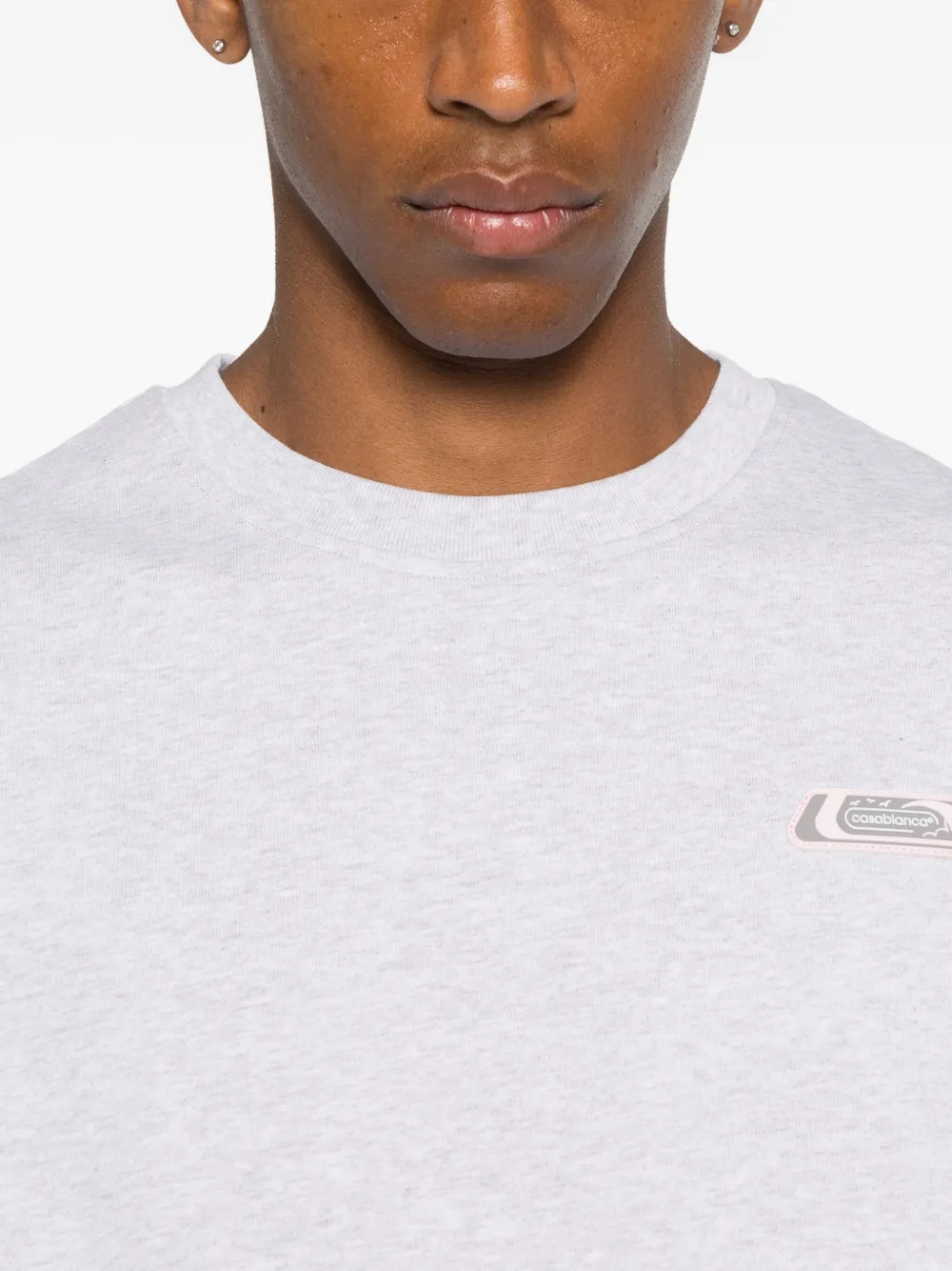 Casablanca Logo Crew Neck T-shirt In White
