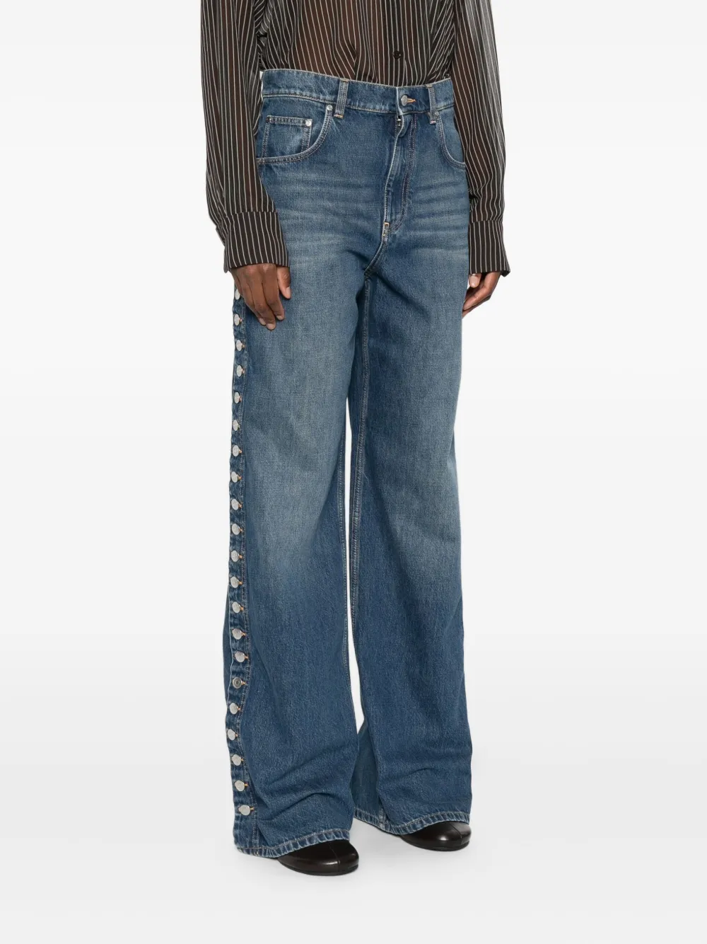 Stella Mccartney Loose Fit Denim Trousers In Blue