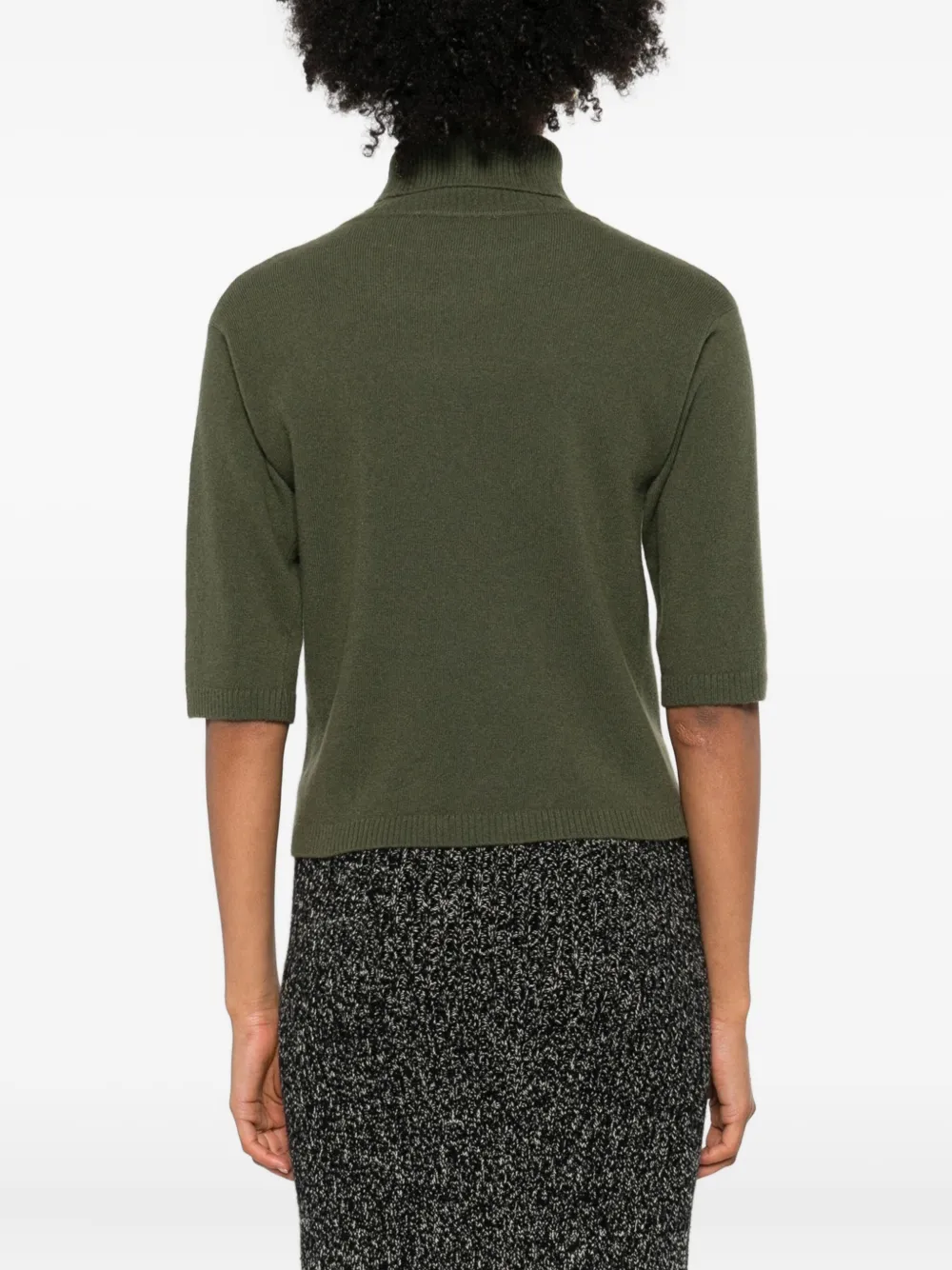 Daniele Fiesoli Turtleneck Half-sleeve Sweater In Green