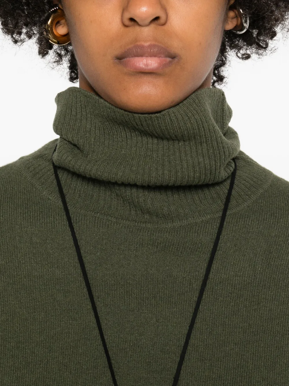 Daniele Fiesoli Turtleneck Half-sleeve Sweater In Green