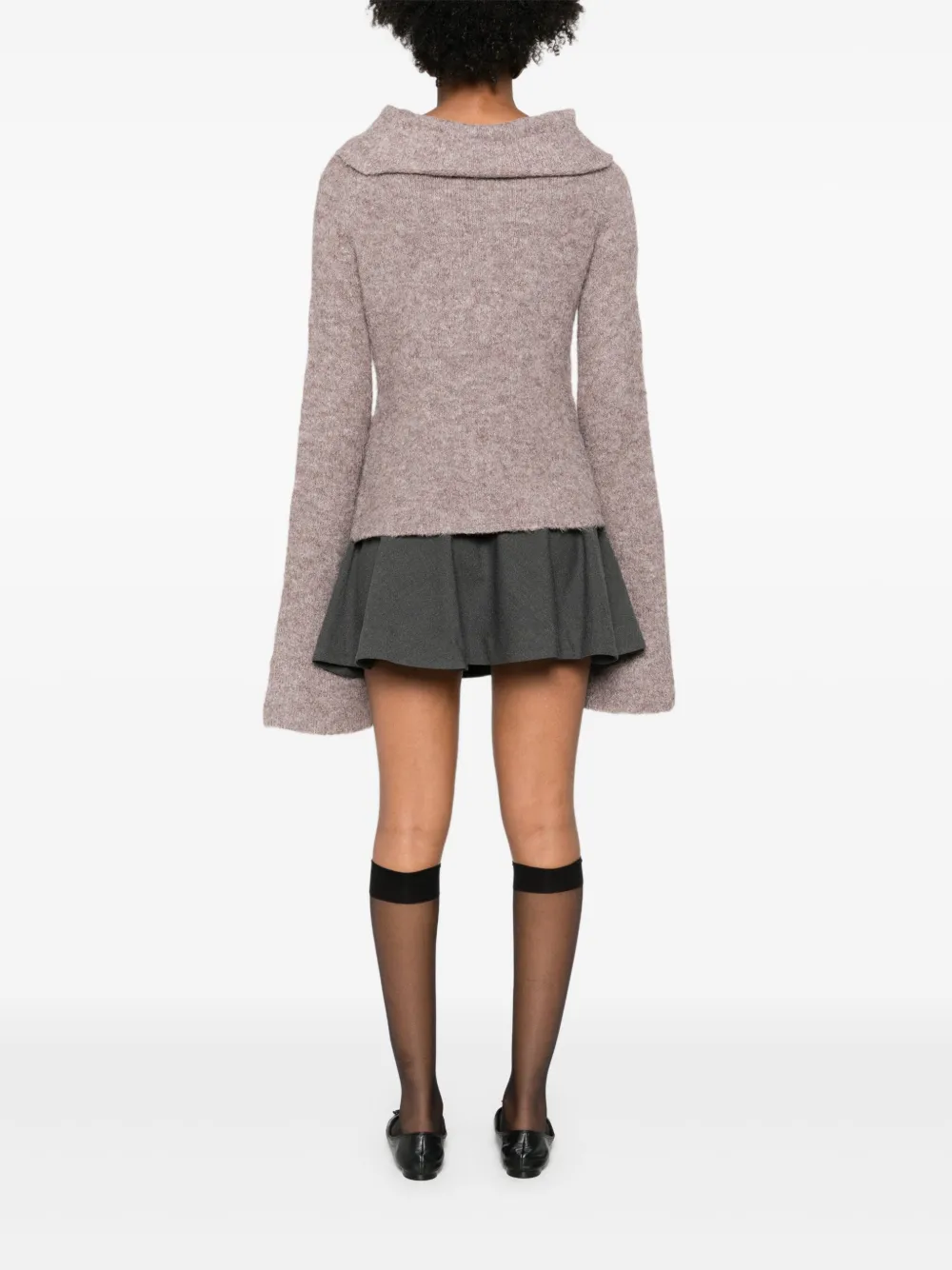 Eleh Turtleneck Wide-sleeve Sweater In Neutral