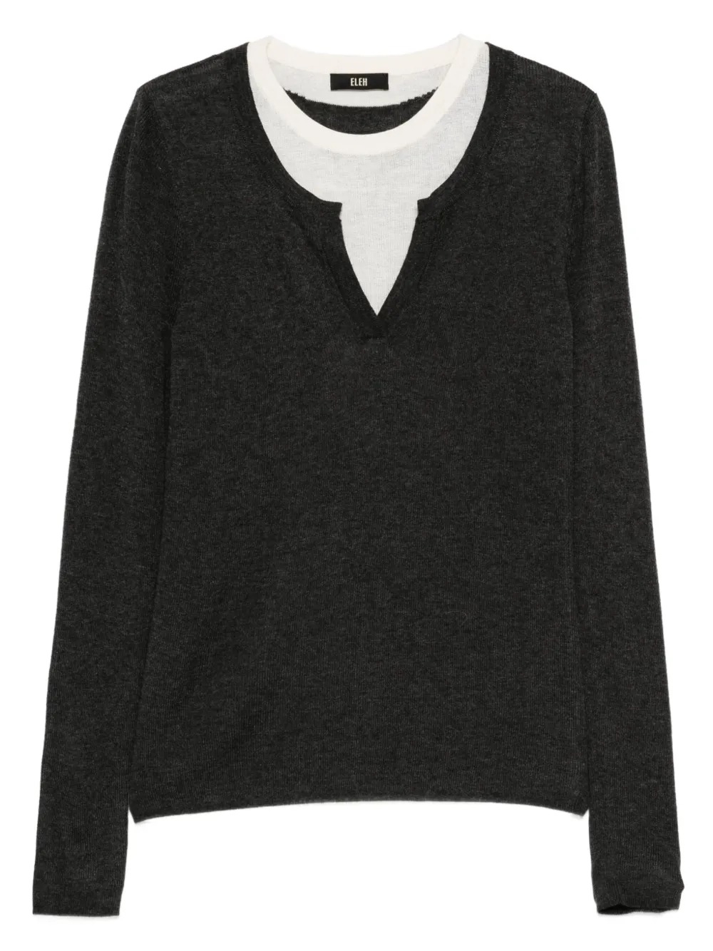 Eleh layered v-neck top | Grey | Image 1