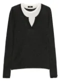 Eleh layered v-neck top - Grey