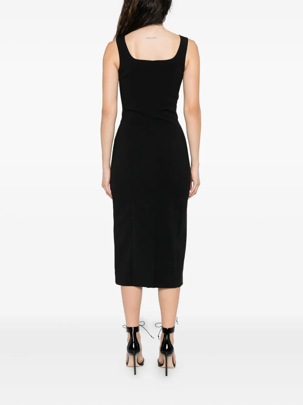 Patrizia Pepe Midi-jurk met vierkante hals Zwart