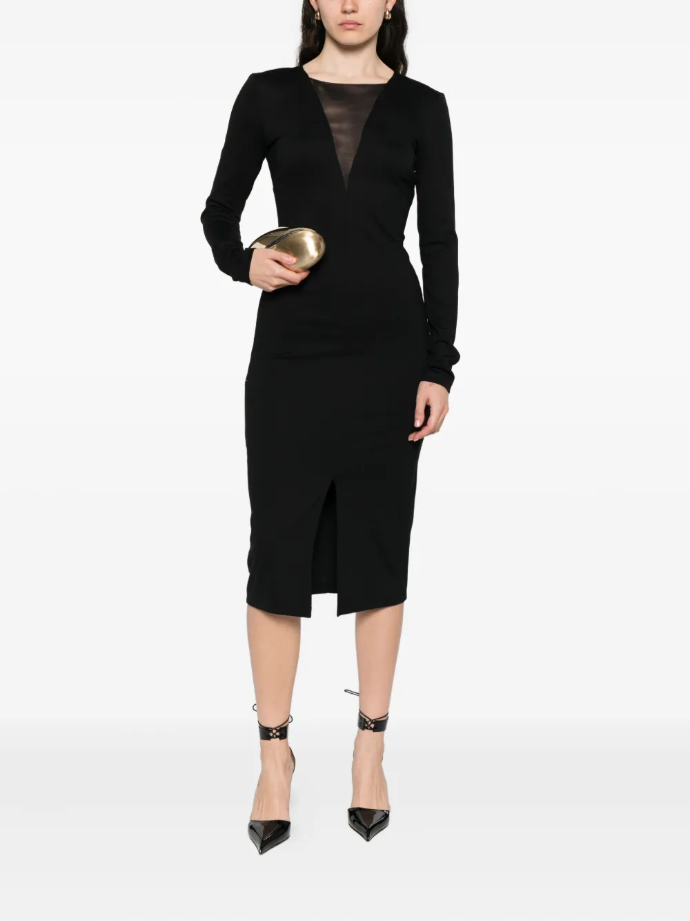 Patrizia Pepe double-breasted panelled dress - Zwart