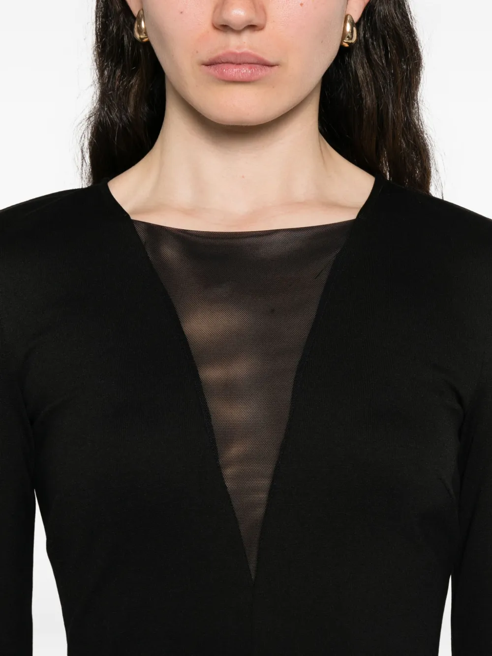 Patrizia Pepe Jurk met dubbele rij knopen en vlakken Zwart