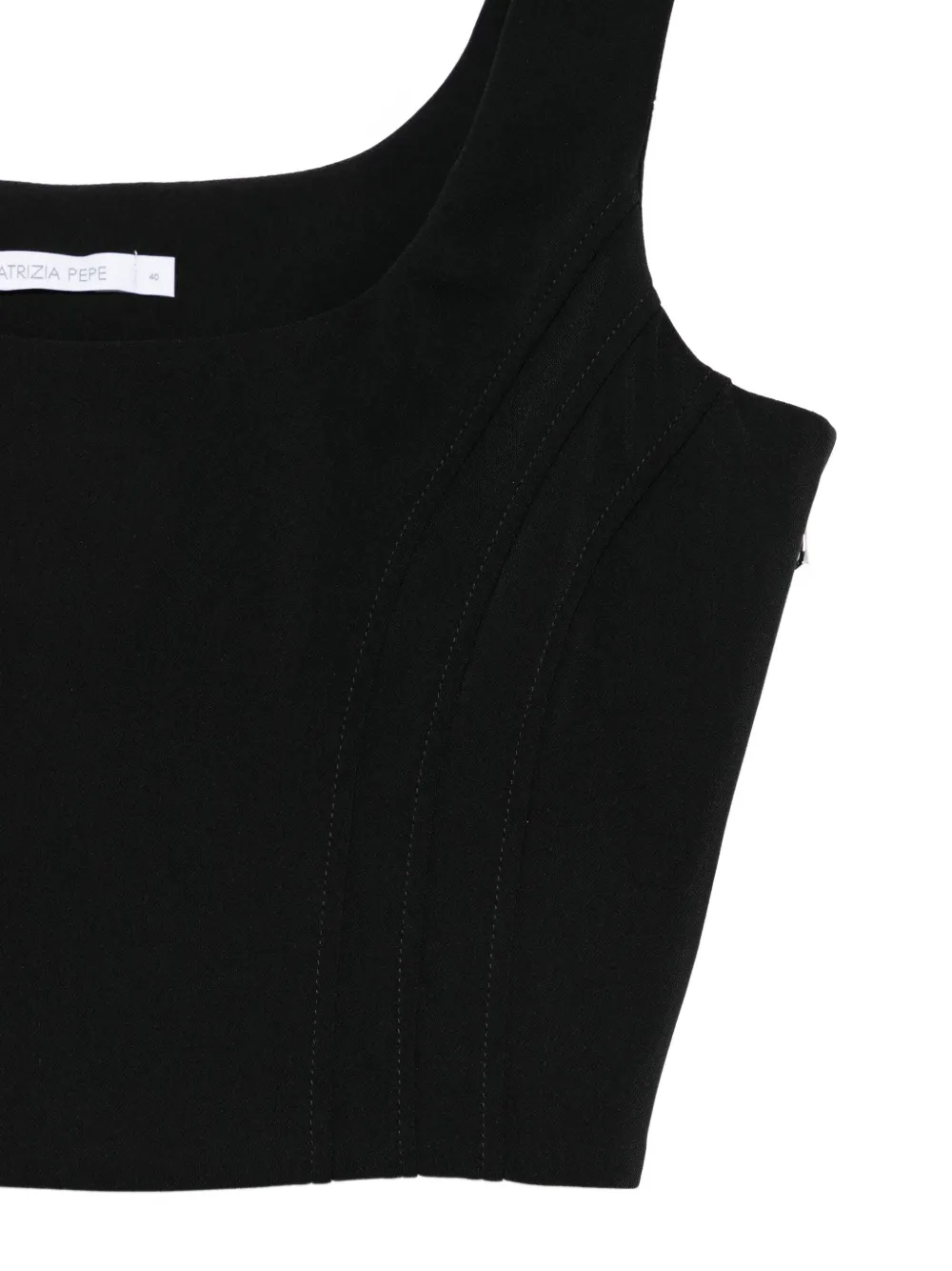Patrizia Pepe Seam-detail Top In Black