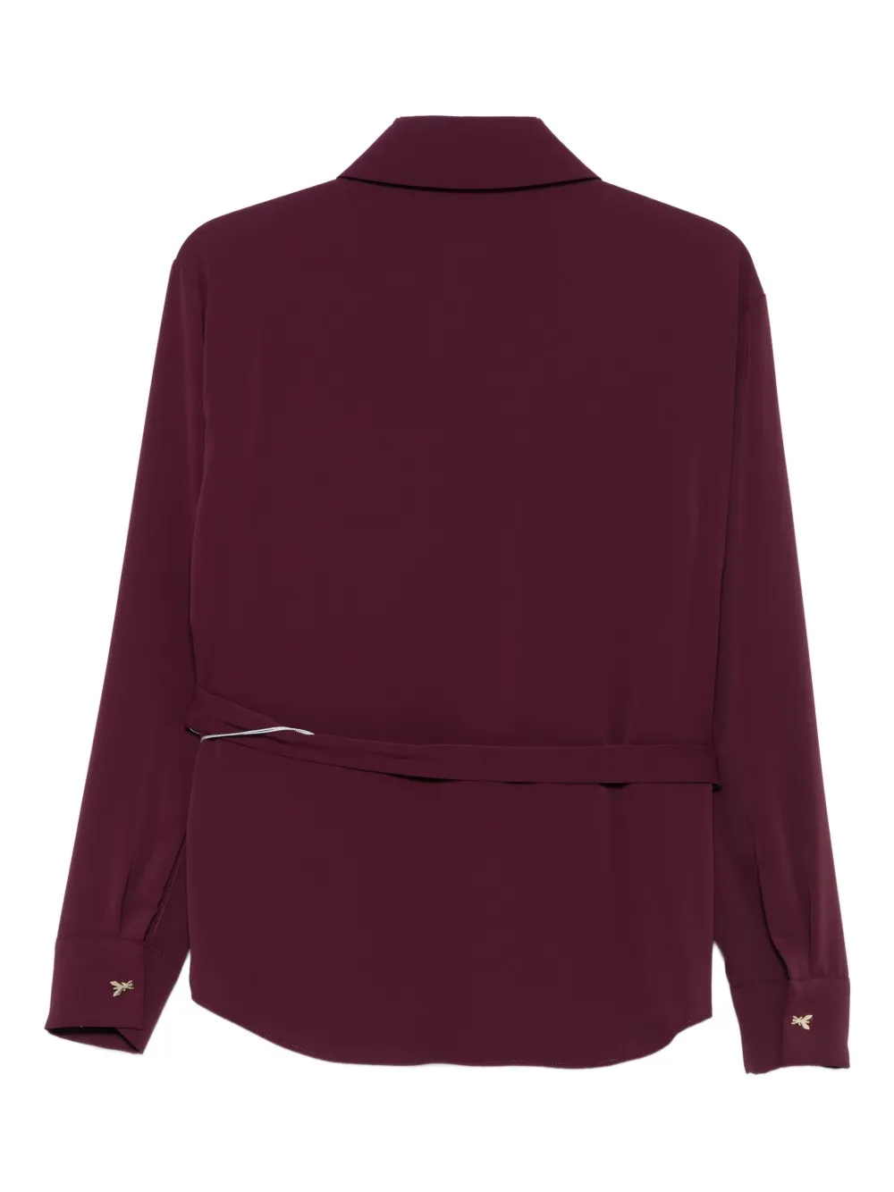 Patrizia Pepe Blouse met gestrikte ceintuur en lange mouwen - Rood