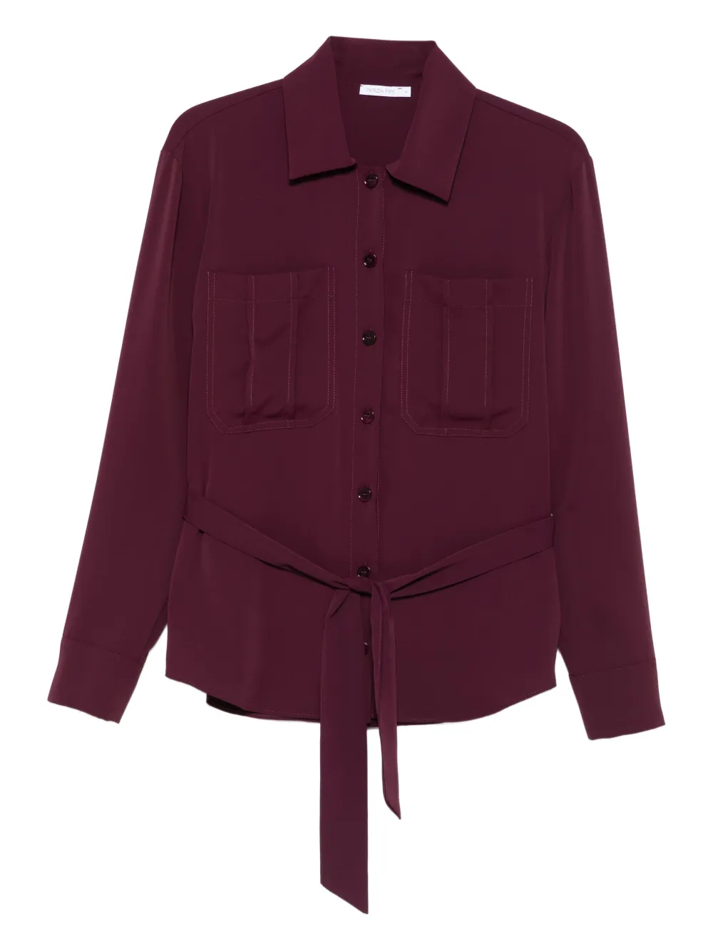 Patrizia Pepe self-tie belt long-sleeve shirt | Red | Image 1