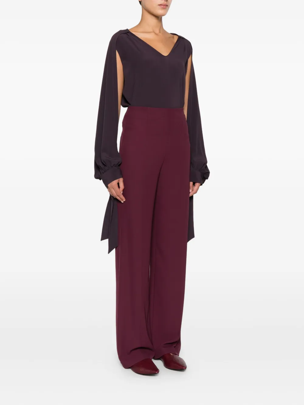 Patrizia Pepe High-waisted Wide-leg Trousers In Gold