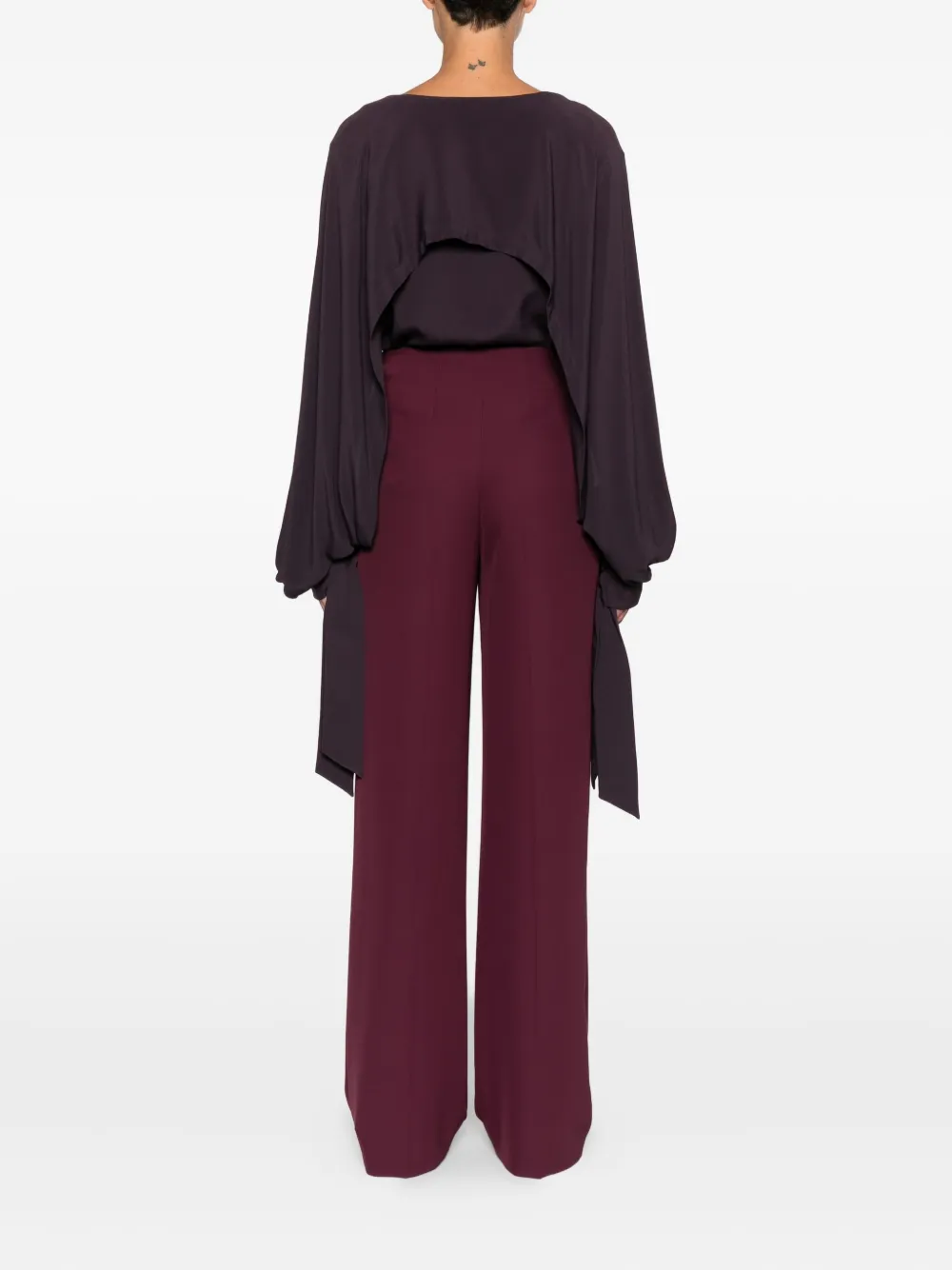 Patrizia Pepe High-waisted Wide-leg Trousers In Gold