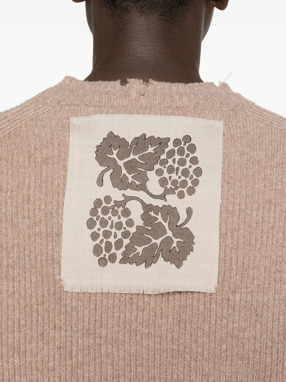 Federico Cina Ribbed Sweater In Brown
