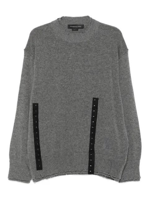 FEDERICO CINA button-embellished frayed sweater